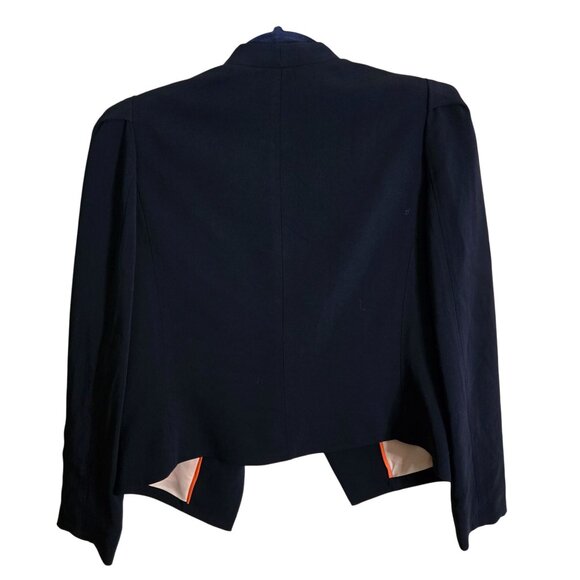 Rebecca Taylor Devon Open Front Blazer Navy Designer Quiet Luxury Size 2 Classic - Picture 3 of 7